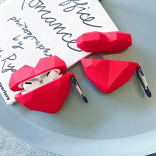 GUPBOO Airpods Coque Housse Étui Protecteur Compatible pour AirPods Pro-Ins fille d'amour rouge en trois dimensions