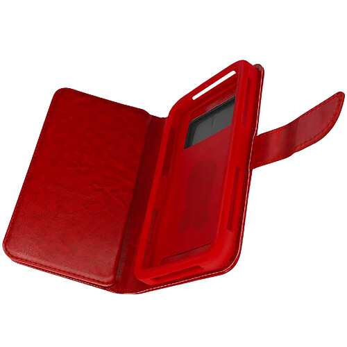 Avizar Etui Smartphone 5,5 à 6,0'' Portefeuille Mutirangements Caméra Slide rouge