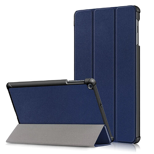 Etui en PU triple pli avec support bleu foncé pour votre Samsung Galaxy TAB A 10.1 2019 SM-T510/SM-T515