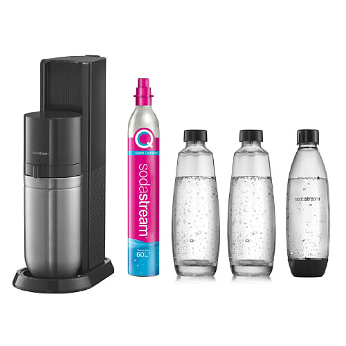 SodaStream DUOWEBN Machine à Soda 1L Quick Connect à Clipser Plastique Cylindre de CO2 60L Noir