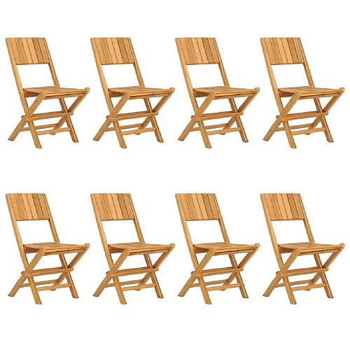 Maison Chic Lot de 8 Chaises de jardin,Fauteuil d'extérieur pliantes 47x61x90 cm bois massif teck -MN93966