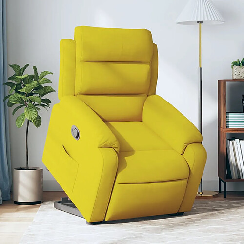 vidaXL Fauteuil inclinable Jaune Velours