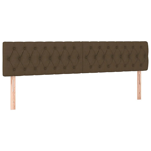 Maison Chic Lot de 2 Têtes de lit design pour chambre - Décoration de lit Marron Foncé 90x7x78/88 cm Tissu -MN18447