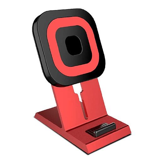 Justgreenbox Support de support de charge multifonction pour chargeur de bureau sans fil standard Qi 10W, Rouge