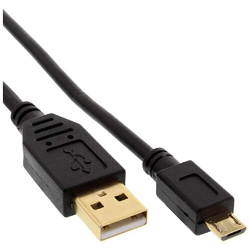 Câble InLine® Micro USB 2.0 USB Type A mâle à Micro-B mâle noir 3m