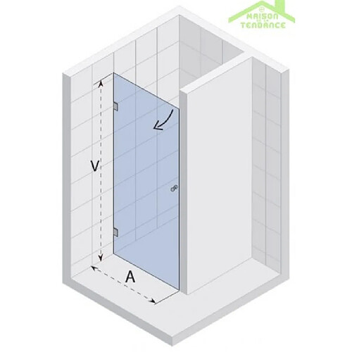 Porte de douche battante universelle RIHO SCANDIC MISTRAL M101 en verre clair