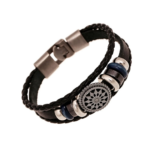 YP Select Bracelet Article Tresse Pour Restaurer Les Façons Anciennes Bracelet En Cuir Pu Noir