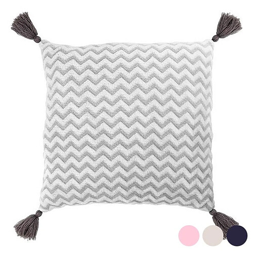 Totalcadeau Coussin décoratif à motifs en zigzag Couleur - Blue marine pas cher