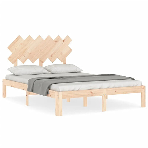 Maison Chic Cadre/structure de lit avec tête de lit pour adulte - Lit Moderne Chambre double bois massif -MN97244