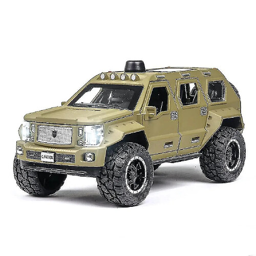 Universal Modèle de voiture hors route militaire Light Sound Diecast Put Back Car Toys