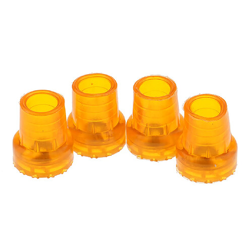 4pcs Anti-dérapant Stable Absorbent Les Chocs Bâton De Marche Fin Béquille Canne Conseils 19 Mm Orange