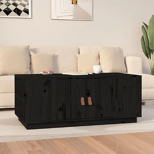 vidaXL Table basse Noir 100x50x41 cm Bois massif de pin