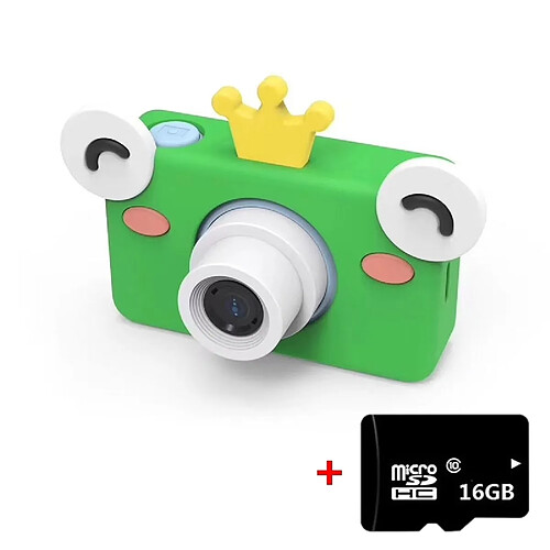 Wewoo Caméra Enfant D9 800W Pixel Lens Mode Mini sport numérique mince et légère avec écran de 2,0 pouces et étui de protection en forme de grenouille et mémoire 16G pour enfants