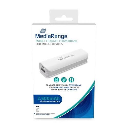 MediaRange MR745 Batterie Externe Aluminium Argentée