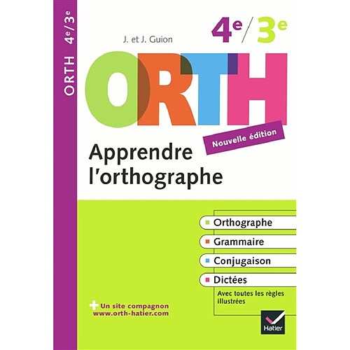 Apprendre l'orthographe, 4e-3e · Occasion