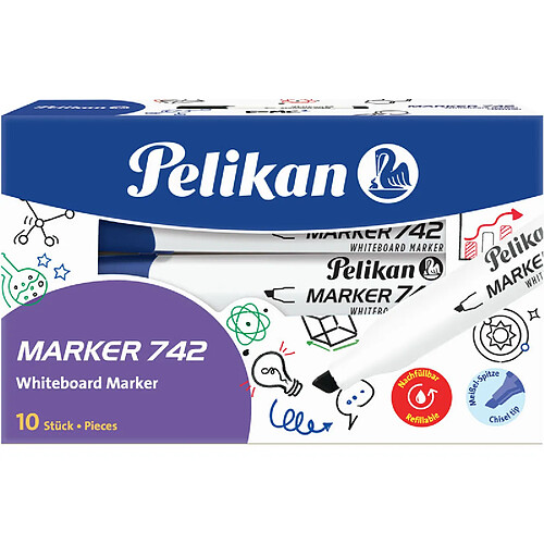 Pelikan Marqueur à tableau blanc 742, pointe biseautée, bleu ()