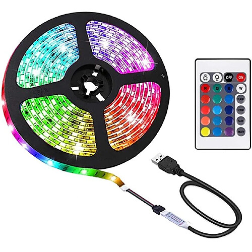 INF Boucle lumineuse LED étanche avec télécommande 2,5 mètres Black