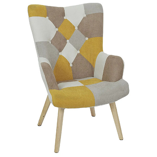 Toilinux Fauteuil Helsinki Patchwork - Jaune