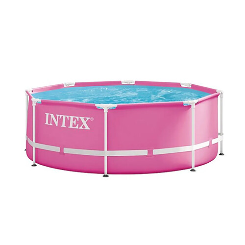 Piscine tubulaire Metal Frame Pink ronde 2,44 x 0,76 m (avec filtration) - Intex