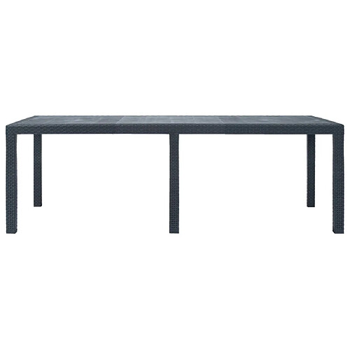 Maison Chic Table de jardin | Table d'extérieur Anthracite 220x90x72 cm Plastique Aspect rotin -GKD84543