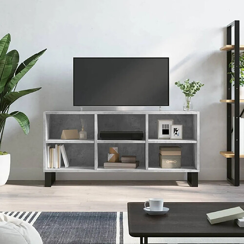 Maison Chic Meuble TV scandinave - Banc TV pour salon gris béton 103,5x30x50 cm bois d'ingénierie -MN71790