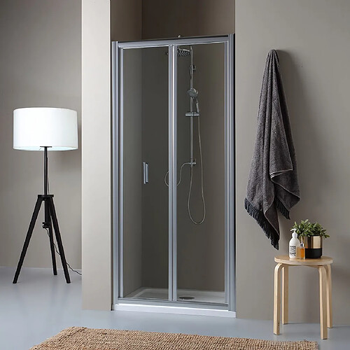 Kiamami Valentina PORTE DE DOUCHE NICHE AVEC OUVERTURE À LIVRE DE 95CM | SOFFIO