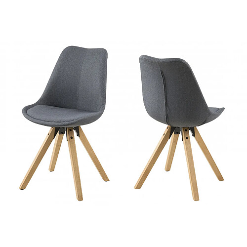 HELLIN Chaises modernes bois et tissus - EARL (Lot de 2)