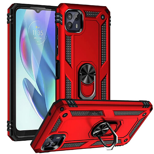 Coque en TPU antichoc avec béquille rouge pour votre Motorola Moto G50 5G