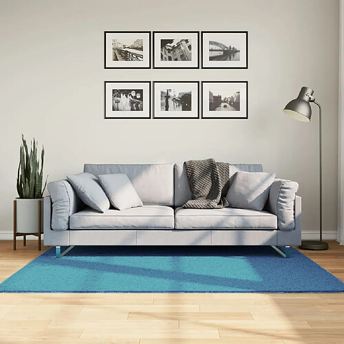 vidaXL Tapis OVIEDO à poils courts turquoise 120x170 cm