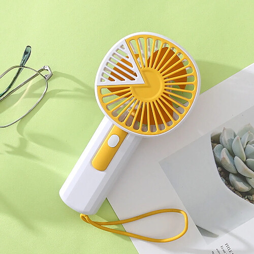 (Jaune) Ventilateur Portatif Minimaliste Ventilateur Portatif Rechargeable Usb de Conception Triangulaire Créative