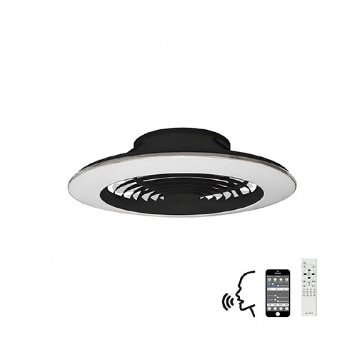 Luminaire Center Plafonnier ventilateur Alisio blanc noir 1 ampoule 19,5cm