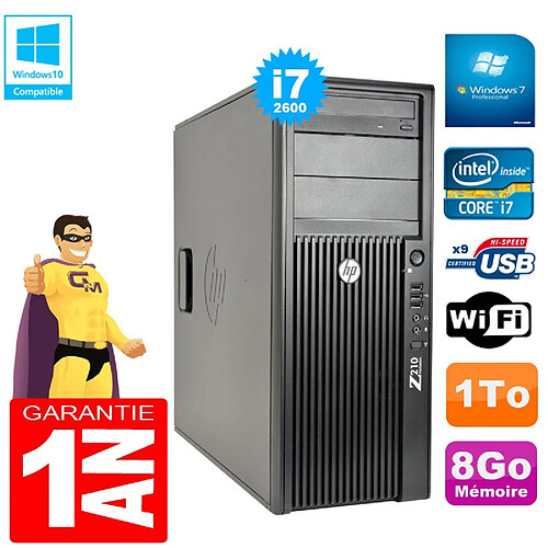 PC Tour HP WorkStation Z210 I7-2600 RAM 8Go Disque 1To Graveur DVD Wifi W7 · Occasion