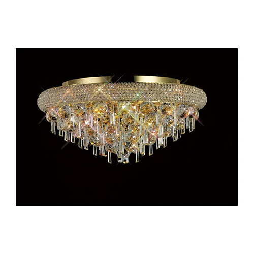 Luminaire Center Plafonnier Alexetra 7 Ampoules doré/cristal