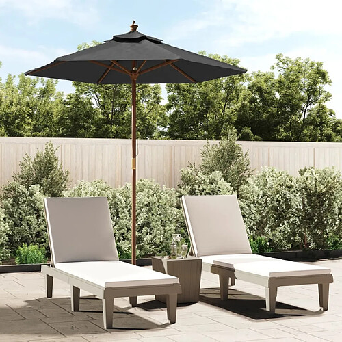 vidaXL Parasol de jardin avec mât en bois anthracite 196x231 cm