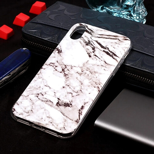 Wewoo Coque en TPU Motif Marbre Pour iPhone X / XS Blanc