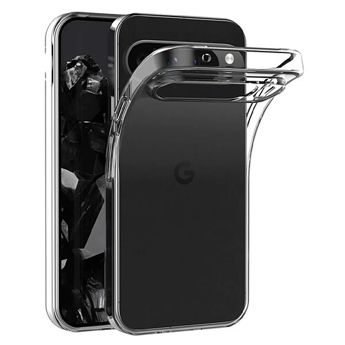 Htdmobiles Coque pour Google Pixel 9 et 9 Pro 5G - housse etui silicone gel fine + film ecran - TRANSPARENT TPU