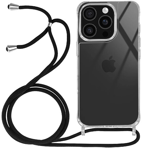 Avizar Coque pour iPhone 16 Pro Max Silicone Antichoc avec Cordon Tressé Transparent