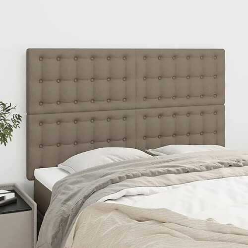 vidaXL Têtes de lit 4 pcs Taupe 72x5x78/88 cm Tissu