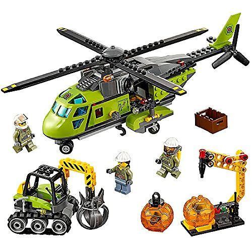 LEgO city Volcano Explorers 60123 Kit de construction d'hélicoptère d'approvisionnement de volcan (330 pièces)