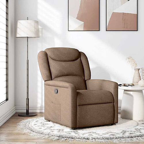 vidaXL Fauteuil inclinable Marron Tissu