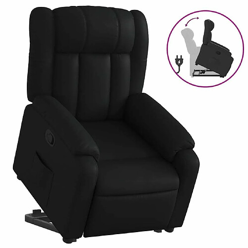 Maison Chic Fauteuil Relax pour salon, Fauteuil inclinable Noir Similicuir -GKD31857