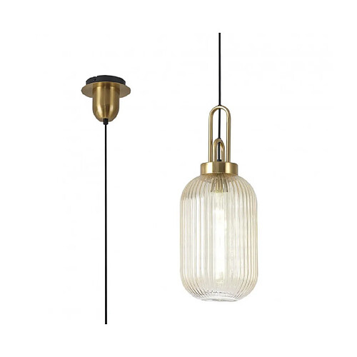 Luminaire Center Suspension design 1 ampoule Champagne,Laiton doré