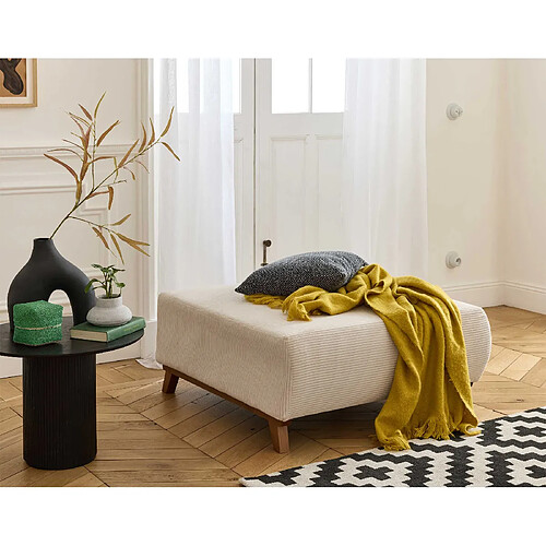 Bestmobilier Cristal - pouf modulable - 95 cm - en velours côtelé