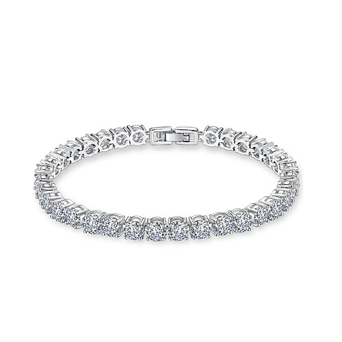 YP Select Bracelet en zircon intégré de mode simple pour femme 17 cm