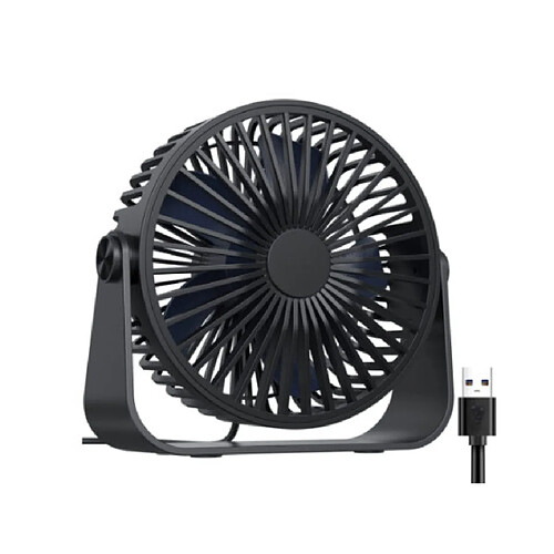 Ventilateur de Bureau, Mini Ventilateur Personnel à Rotation 360, Ventilateur de Refroidissement USB Portable CHRONUS de 5,5 Pouces (Noir)