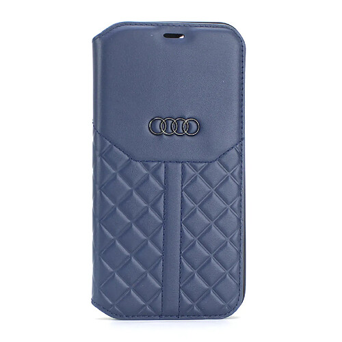 Audi Etui pour iPhone 12 Mini - Bleu Q8 Série cuir véritable