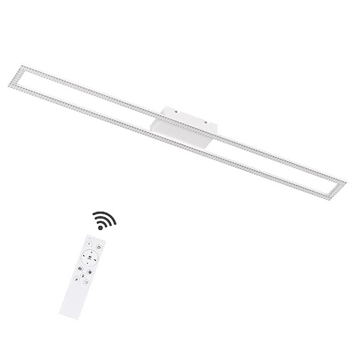 NETTLIFE Plafonnier LED Salon Moderne 108CM 40W Dimmable avec Télécommande pour Chambre Bureau Couloir