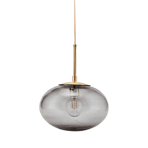 OPAL-Suspension Verre / Métal Ø30cm laiton doré verre fumé House Doctor