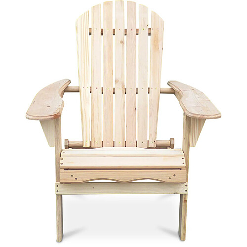 ICONIK INTERIOR Chaise de jardin Adirondack - Bois Bois naturel clair