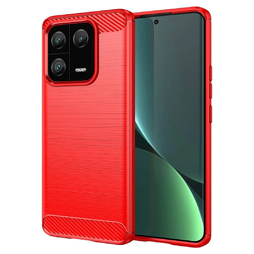 Htdmobiles Coque pour Xiaomi 13 Pro 5G - housse etui silicone gel carbone + film ecran - ROUGE